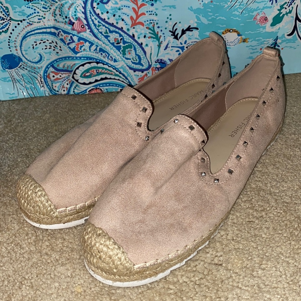 Marc Fisher Suede Studded Espadrille Slip Ons